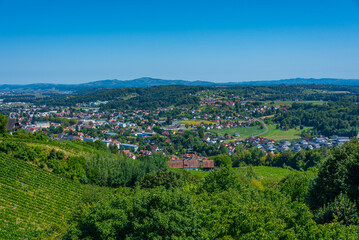 Obraz premium Panorama view of Deutschlandsberg town in Austria