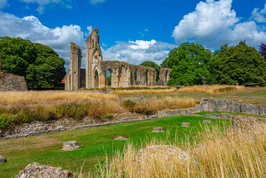 Summer day at Glastonbury Abbey in England