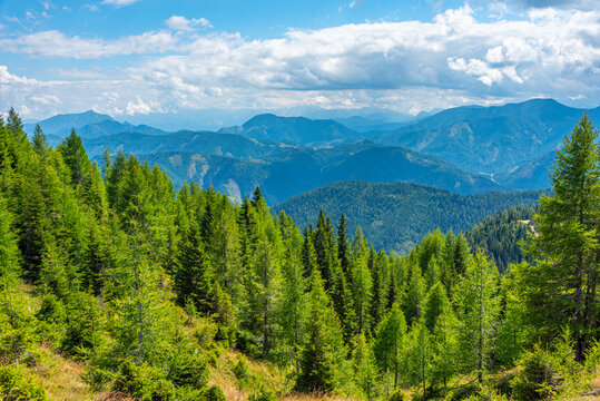 Panorama of Alps viewed from Goldeck in Austria