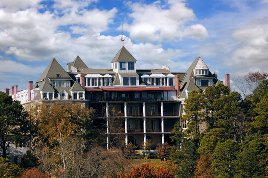 Crescent Hotel in Eureka Springs With Blue Sky