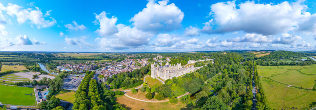 Panorama view of Arundel castle in England
