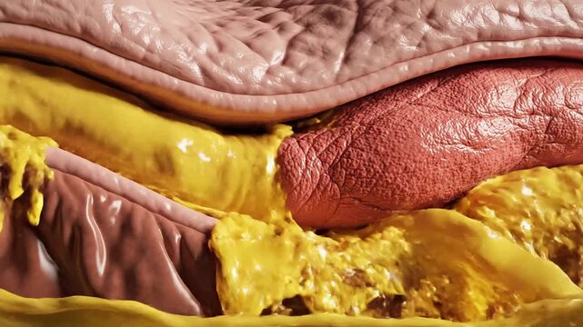 Close Up 3D Medical Animation of Weak Esophageal Sphincter Allowing Acid Leak