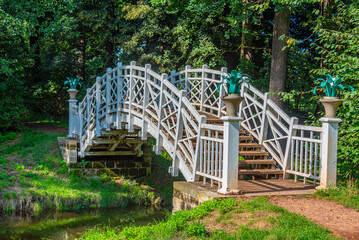 Fototapeta premium Bridge at Veltrusy palace in Czech republic