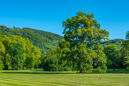 Park at the Eggenberg castle in Graz, Austria