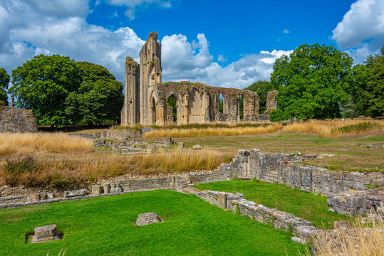 Summer day at Glastonbury Abbey in England