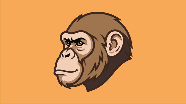 Brown monkey face profile.