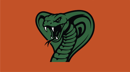 Obraz premium Green Snake Head Illustration Closeup 1.