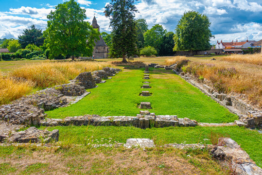 Summer day at Glastonbury Abbey in England