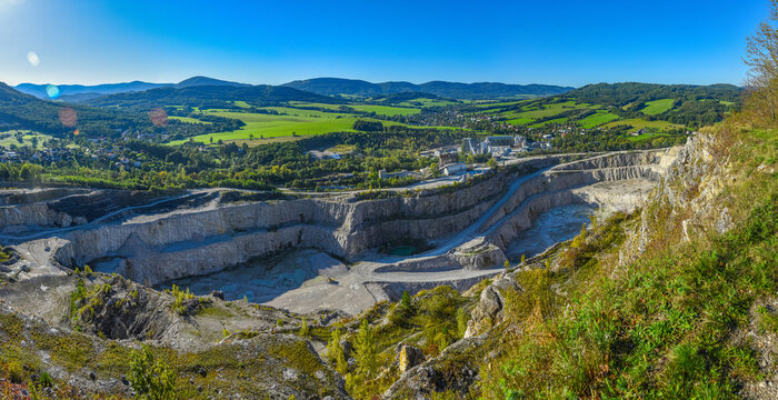 Limestone quarry at Stramberk in Czech republic