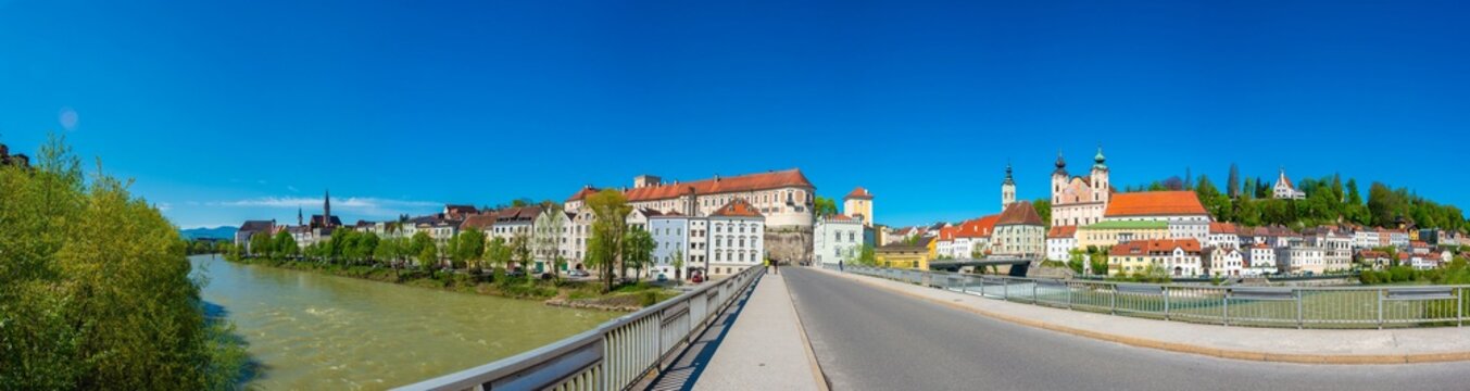 Panorama view of Austrian town Steyr
