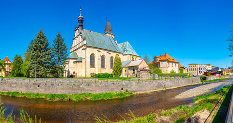 Obraz premium Church of the Finding of the Holy Cross in Frydlant, Czech repub
