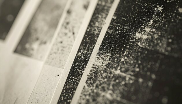 Photocopies of a black and white sheet of paper with a background or texture with grain and noise illustration