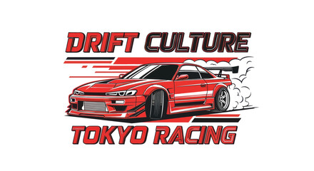 Red Drift Car Tokyo Racing Drift Culture Action Sport © hana