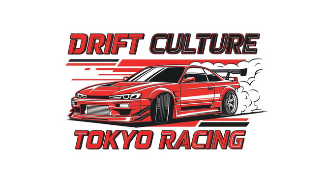 Red Drift Car Tokyo Racing Drift Culture Action Sport