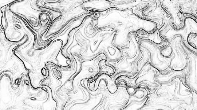 Thin black lines drift across a light surface in a gentle fluid motion. Subtle turbulence creates soft organic shapes with clean minimal detail.