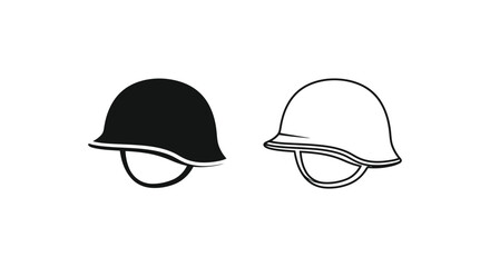 Fototapeta premium Set of 2 motorcycle helmets vector icons
