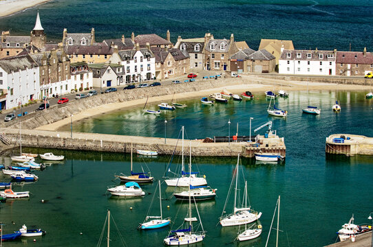 North Sea fishing port harbour of Stonehaven in Grampian region of east Scotland, UK