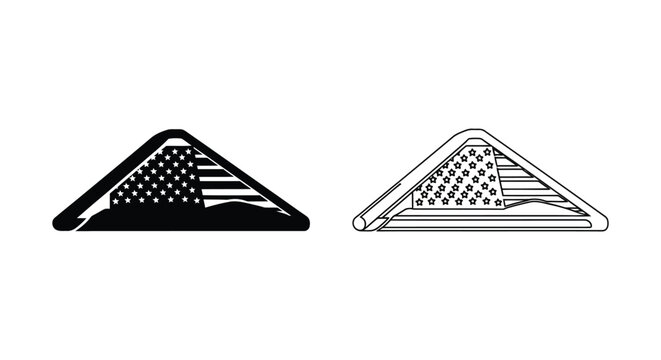 American flag triangle icons vector