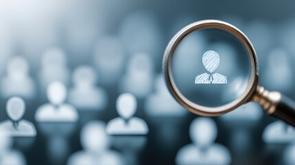 HRM or Human Resource Management, manager icon which is among staff icons for human development recruitment leadership and customer target, resume, interview. generate by AI