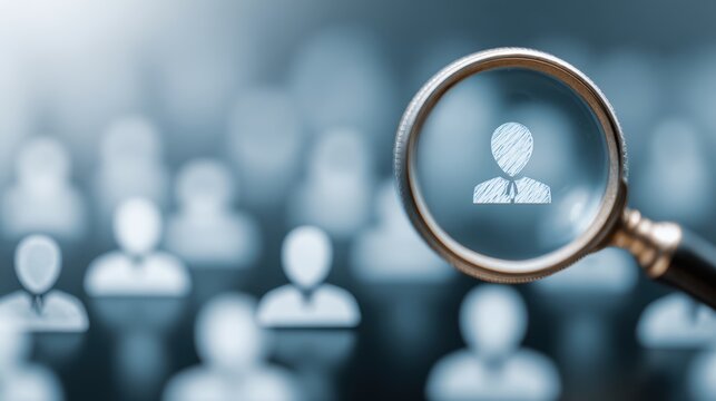 HRM or Human Resource Management, manager icon which is among staff icons for human development recruitment leadership and customer target, resume, interview. generate by AI