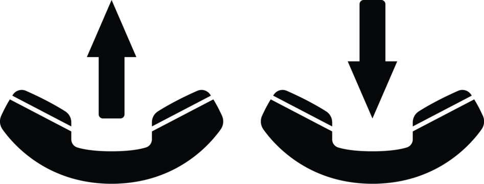 outgoing and incoming call icons, phone symbols with arrows
