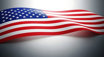 Fototapeta premium Memorial day tribute with waving american flag symbolizing patriotism and honor