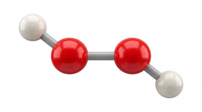 HO2 Molecule Model Chemical Structure with Science Concept.