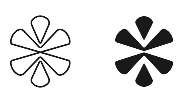 Abstract Geometric Shape Icon - Outline and Solid Versions