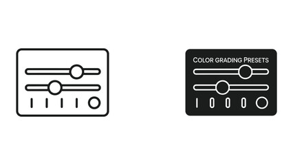Obraz premium Color Grading Presets and Sliders Icon Set: Editing and Adjustment Controls