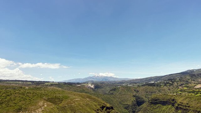 Cinematic Aerial View of Cayambe Volcano, Ecuador | Lush Green Fields & Andean Landscape Drone Footage