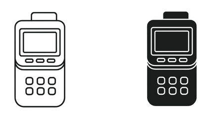 Payment Terminal Icons: Black and White Line Art and Solid Black Silhouette © SHAHRIYAR RASEL