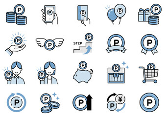 Fototapeta premium ポイント活用アイコン04 Point Utilization Icons