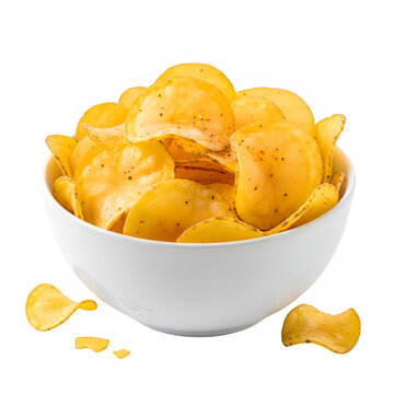 A bowl of potato chips