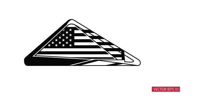 Vector American flag triangle icon