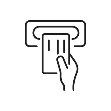 ATM Withdrawal Icon ? Money Cash Withdraw Sign Symbol.Money Withdraw ATM Icon ? Banking Transaction Symbol..eps