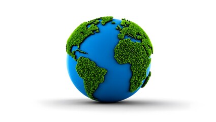 Obraz premium Green Earth Globe Representation with Lush Vegetation Elements