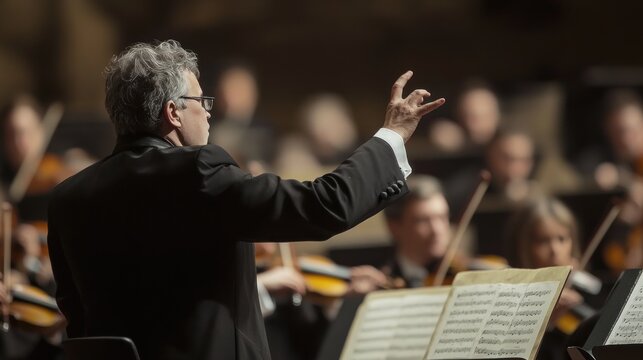 Conductor leading orchestra (2)