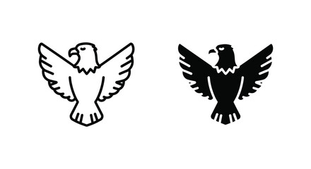 Fototapeta premium Set of 2 eagle icons vector black and white