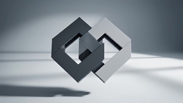 3D puzzle pieces interlocking.