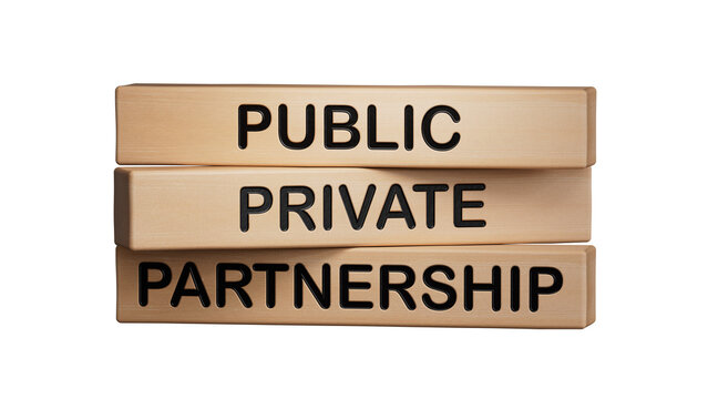 Text PUBLIC PRIVATE PARTNERSHIP on Wooden blocks. Wooden cube blocks. Copy space.Supports PNG files with transparent backgrounds.