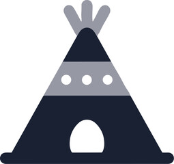 Flat Simple Tent Icon with Native American Style Illustration Graphic © Namu Icons