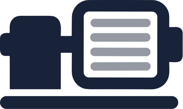 Modern Flat Icon of Electric Motor Device Machinery Industrial Equipment