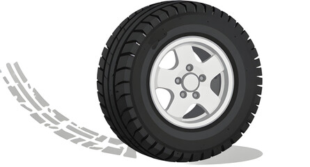 Obraz premium tire, car, wheel, tyre, vehicle, auto, automobile, transport, transportation, automotive, rim, alloy, spoke, hub, rubber, tread, rotation, rotating, circle, round, speed, motion, drive, driving, road,
