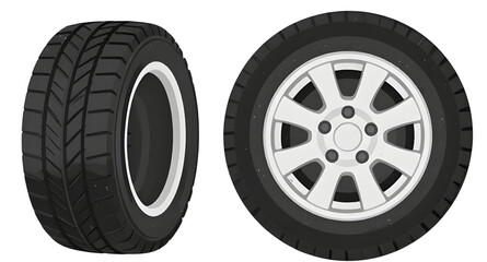 Obraz premium wheel, tire, tyre, car, vehicle, auto, automobile, transport, transportation, automotive, rim, alloy, spoke, hub, rubber, tread, rotation, rotating, circle, round, speed, motion, drive, driving, road,