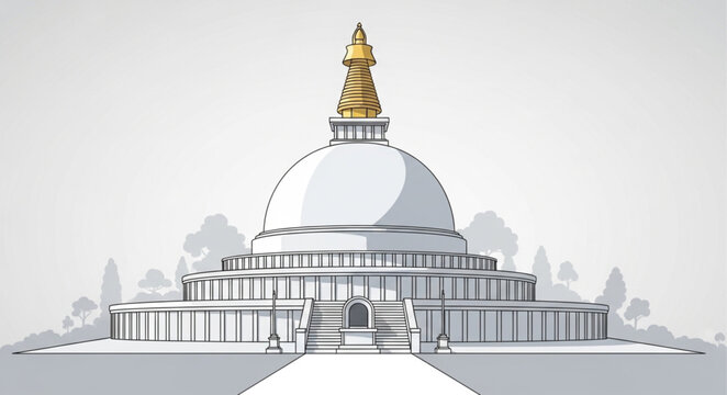 Buddhist Stupa Architecture Landmark.