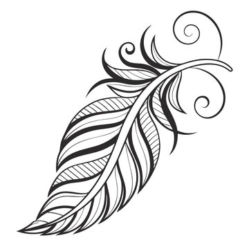 Modern Fashion Boutique Symbol with Elegant Feather Design