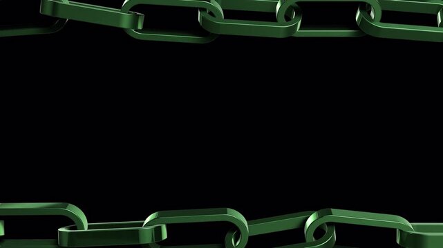 Chain looping video with green color and black background animated video