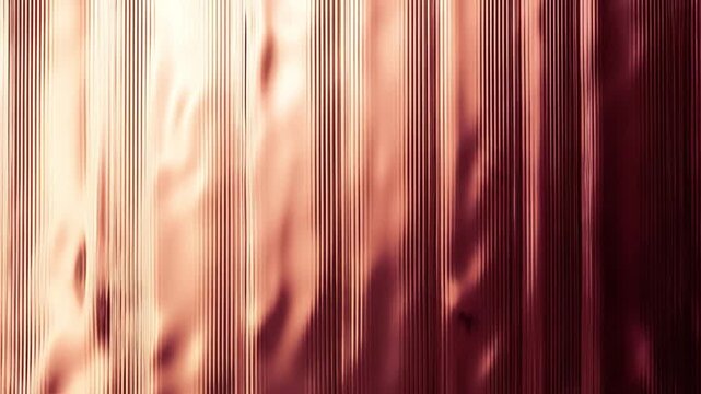 Abstract Rose Gold Liquid Metal Texture, Vertical Ribbed Copper Foil Background