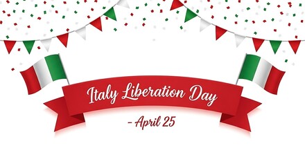 Italy liberation day celebration banner design