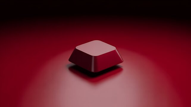 Red keycap on glossy surface